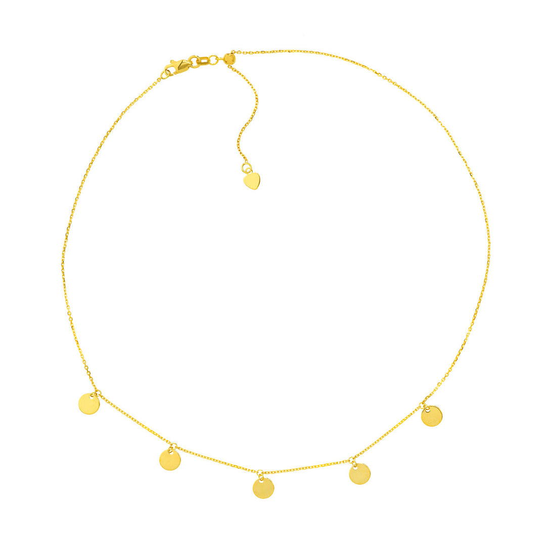 14K MULTI DISC CHOKER NECKLACE
