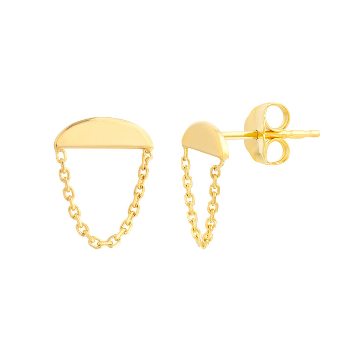 14K GOLD WEDGE CHAIN EARRINGS