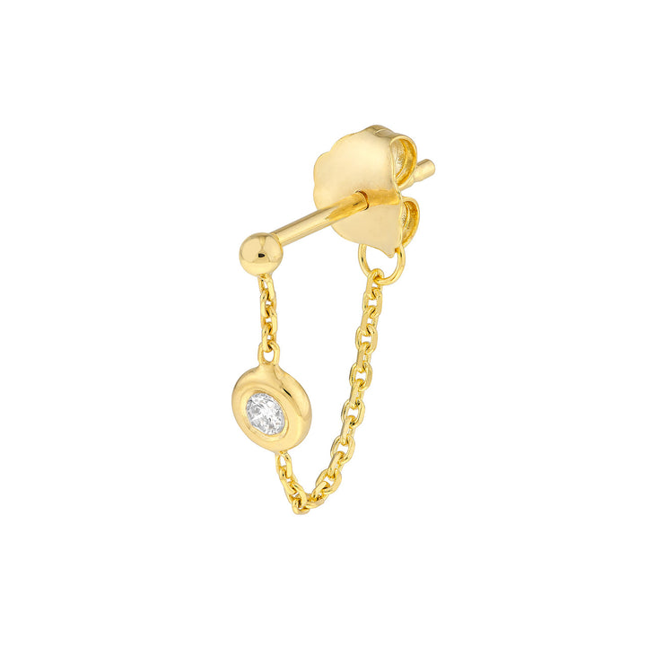 14K DIAMOND FRONT TO BACK CHAIN EARRINGS