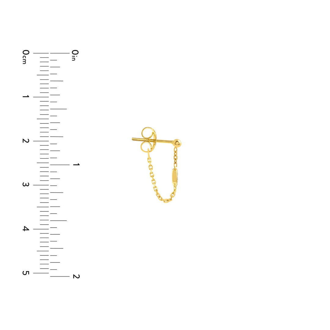 14K DIAMOND FRONT TO BACK CHAIN EARRINGS