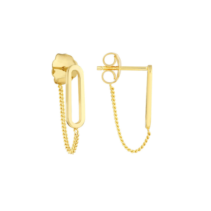 14K PAPERCLIP FRONT TO BACK EARRINGS