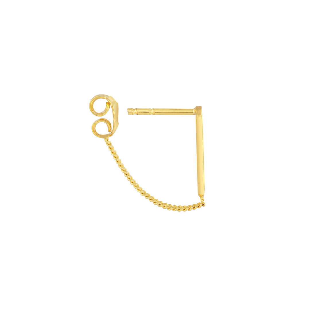 14K PAPERCLIP FRONT TO BACK EARRINGS