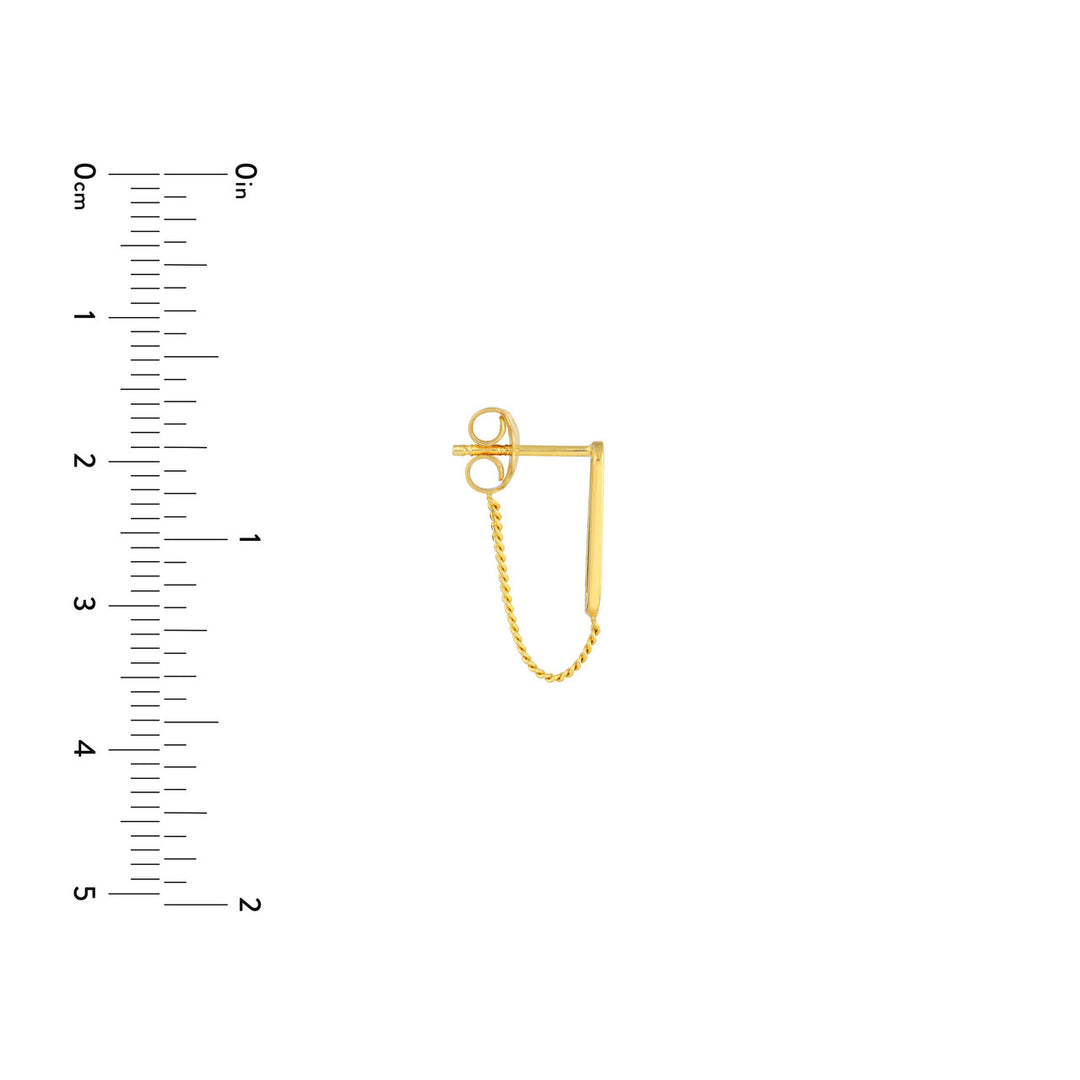 14K PAPERCLIP FRONT TO BACK EARRINGS