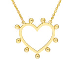 gold bead boarder heart necklace