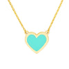 turquoise bezel heart necklace