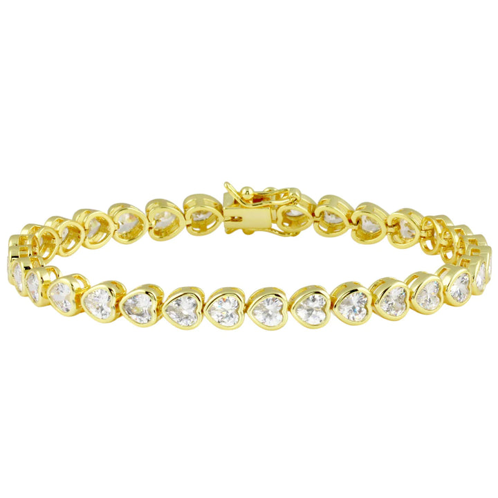 TURQUOISE HEART TENNIS BRACELET