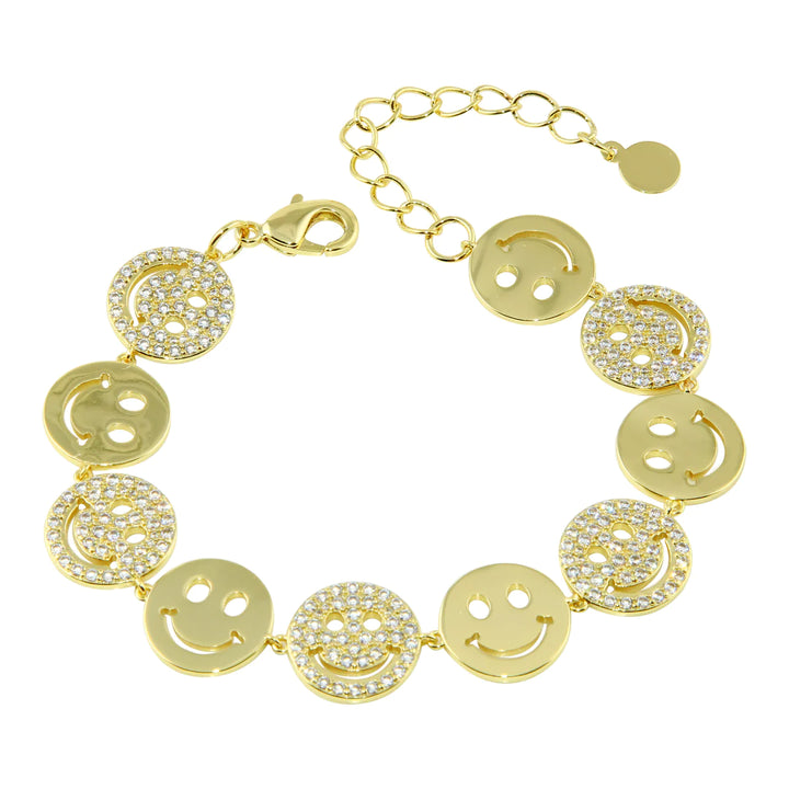 gold smiley face bracelet