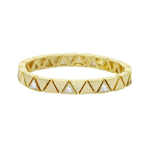 half cz triangle stretch bracelet