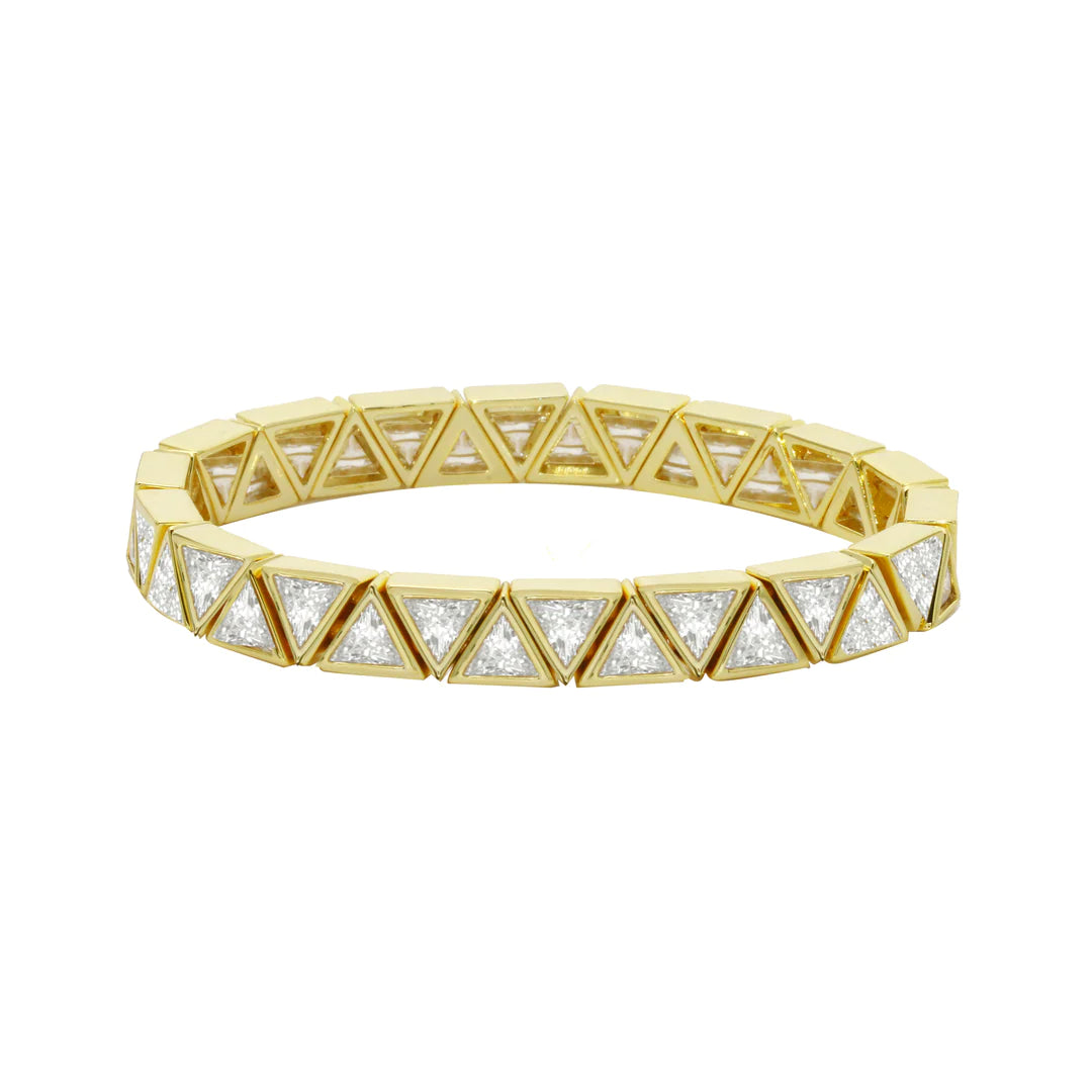 all cz triangle stretch bracelet