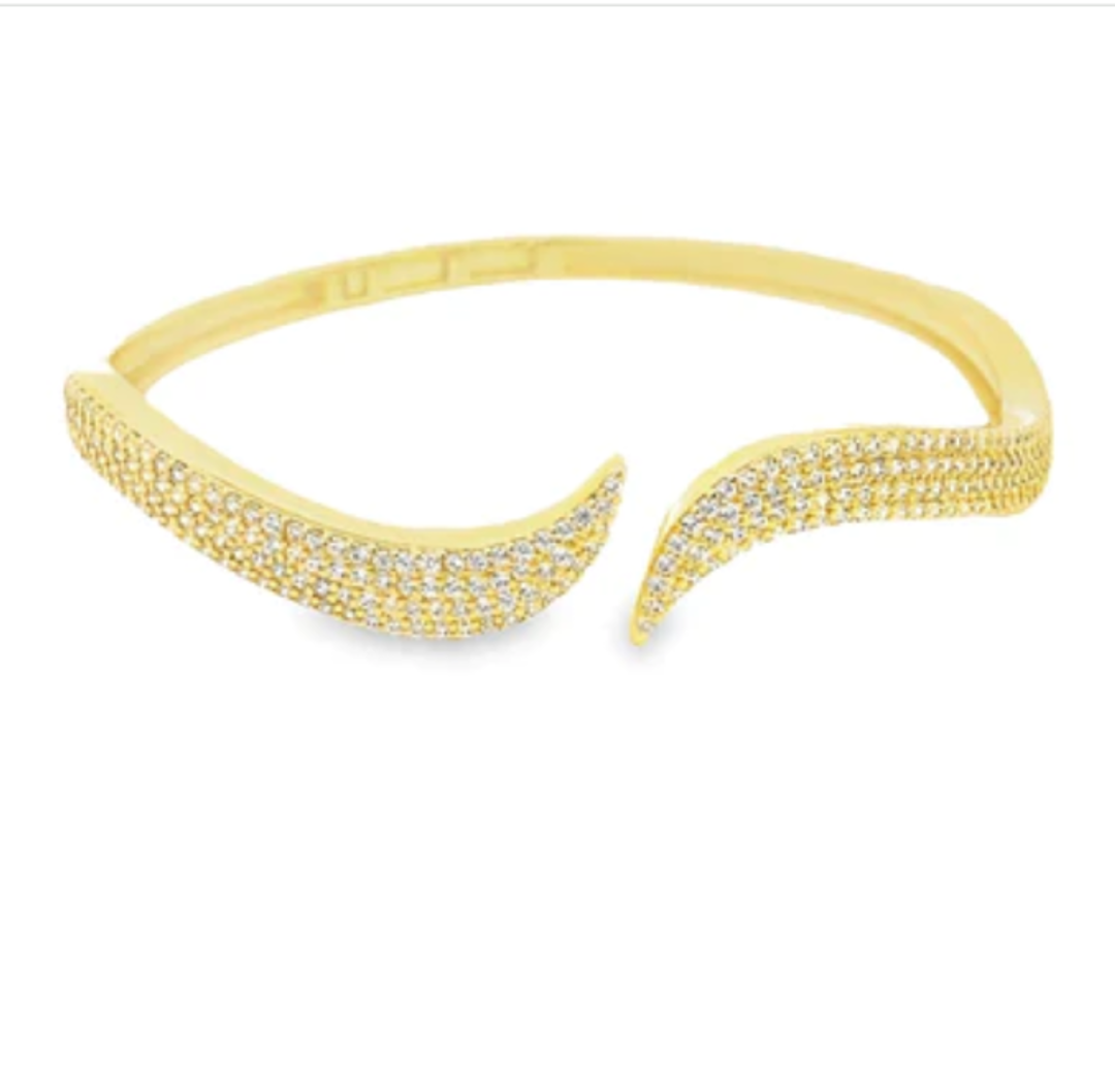 gold diamond wave bangle