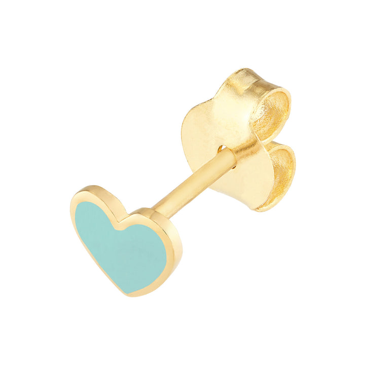 14K MINI TURQUOISE HEART STUDS
