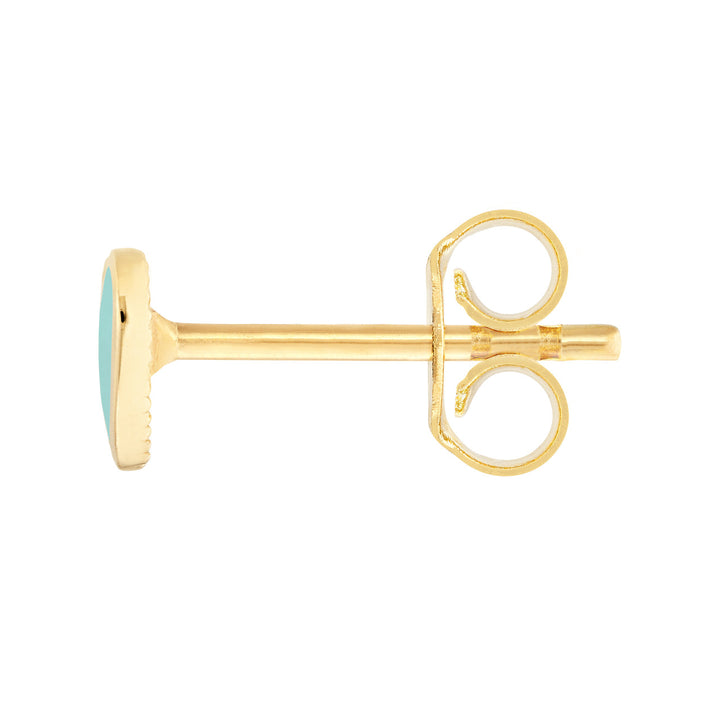 14K MINI TURQUOISE HEART STUDS