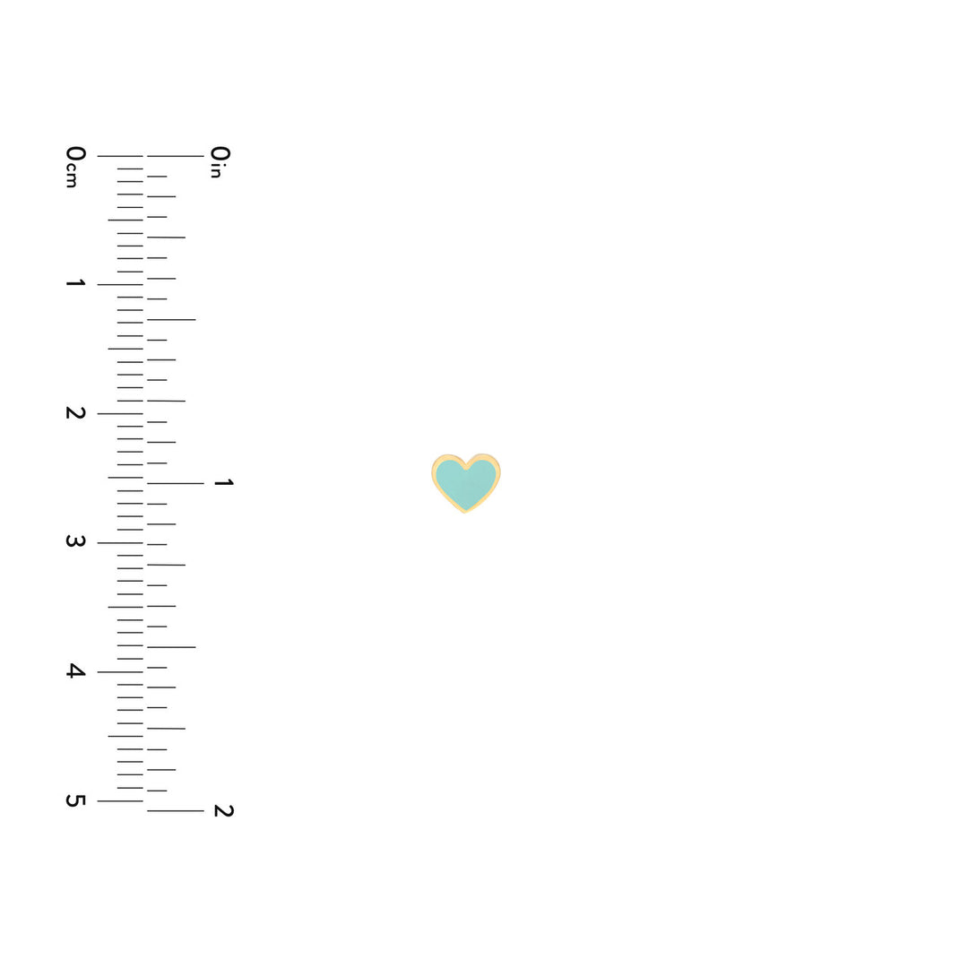14K MINI TURQUOISE HEART STUDS