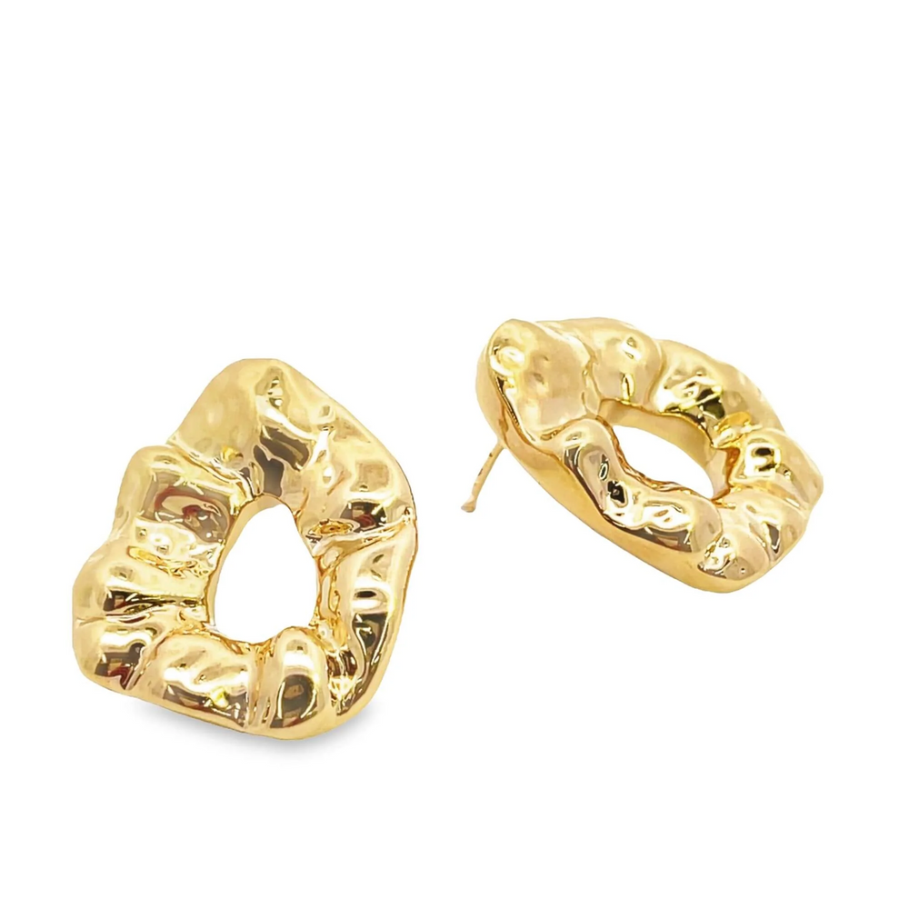 jumbo textured donut earrings