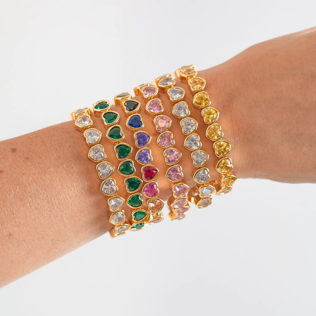 stretch heart bezel bracelet