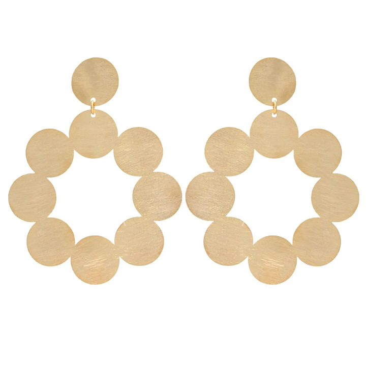GOLD DISC HOOP EARRINGS