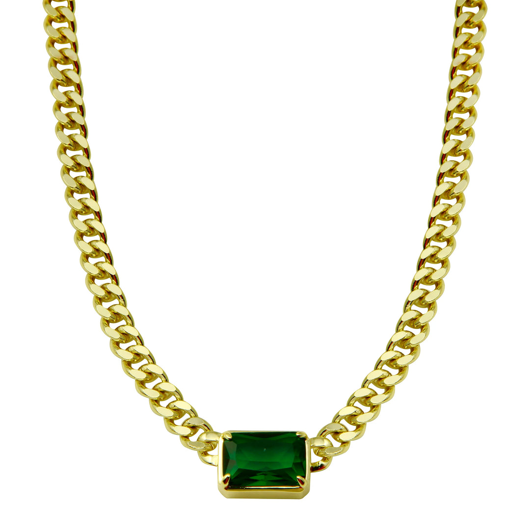 EMERALD CUT CUBAN LINK NECKLACE