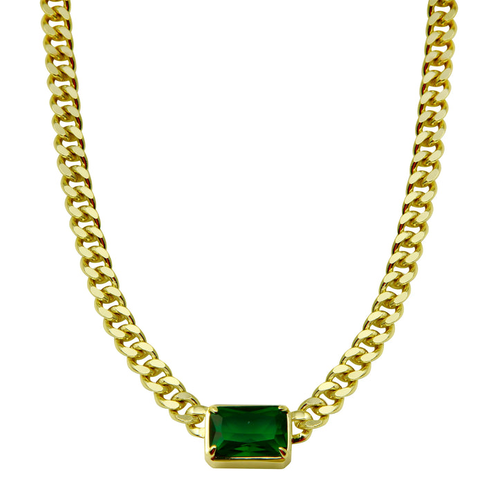 EMERALD CUT CUBAN LINK NECKLACE