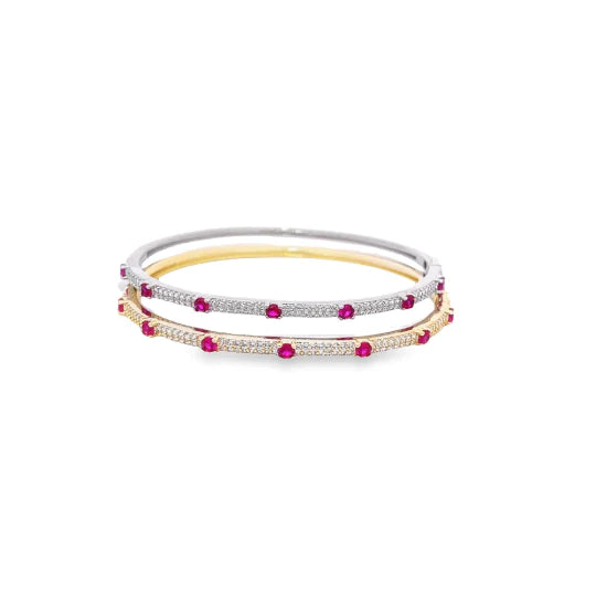 THIN PAVÈ STATION STONE BANGLE
