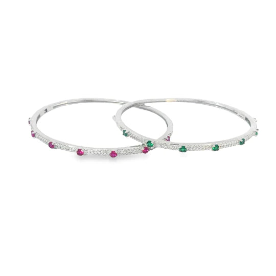 THIN PAVÈ STATION STONE BANGLE
