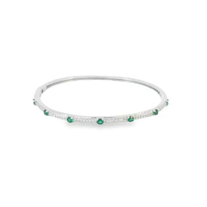 THIN PAVÈ STATION STONE BANGLE