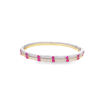 THIN PAVÈ STATION STONE BANGLE
