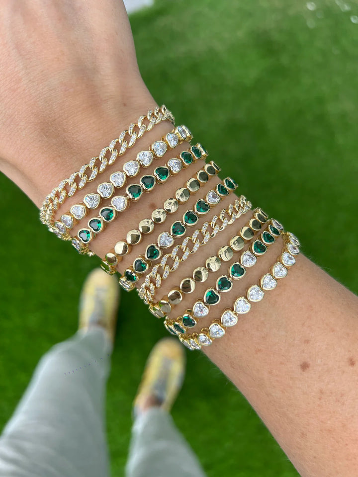 TURQUOISE HEART TENNIS BRACELET