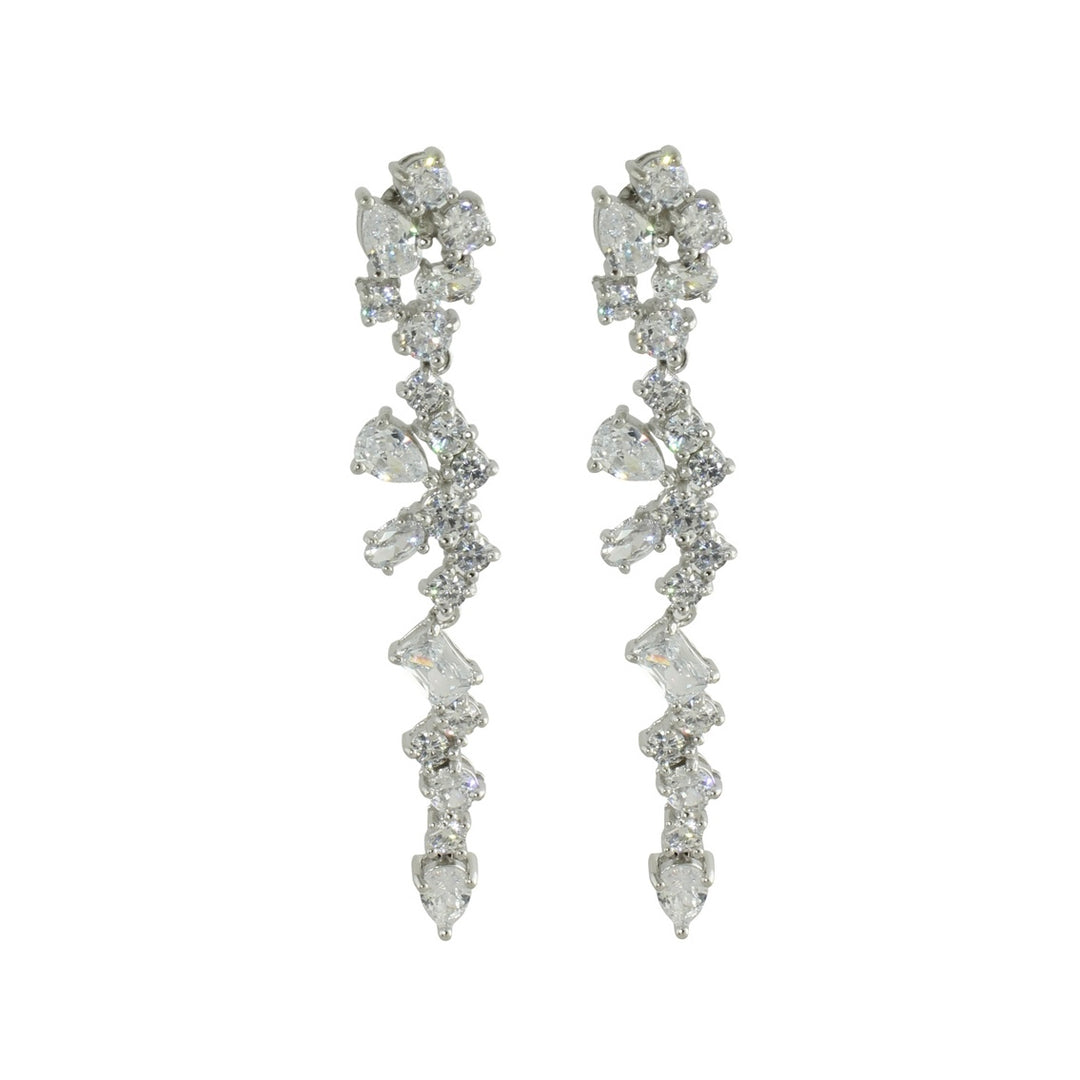 MIXED STONE LINEAR EARRINGS