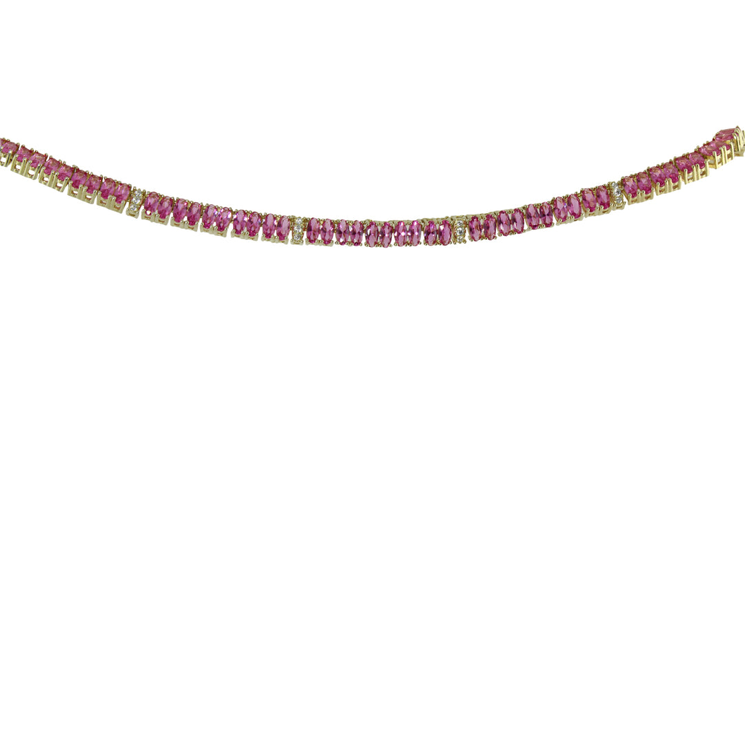 Gorgeous color baguette tennis necklace