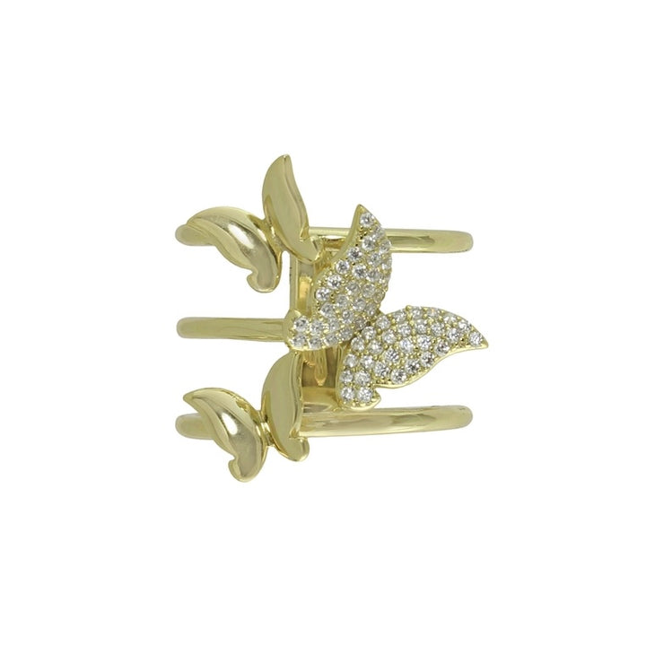TRIPLE BAND BUTTERFLY RING