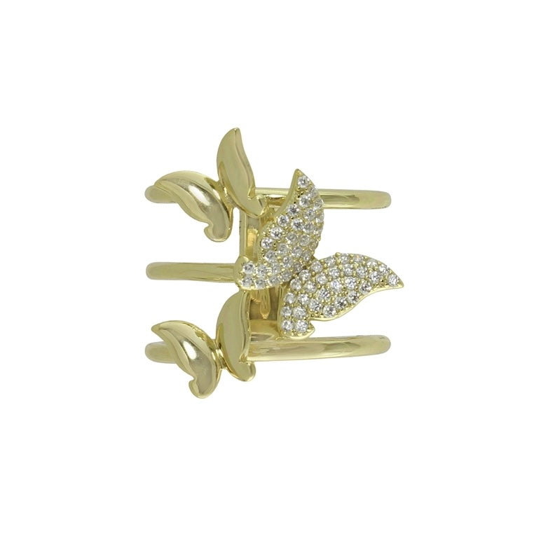 TRIPLE BAND BUTTERFLY RING