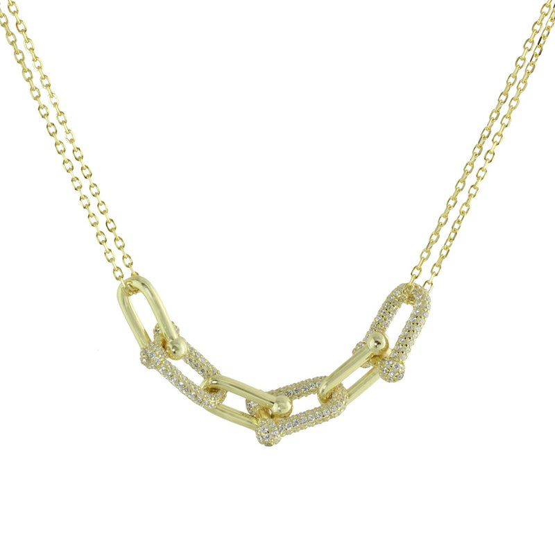 PAVÈ CHUNKY LINK & CHAIN NECKLACE