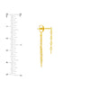 14K DOUBLE DROP DISC EARRINGS