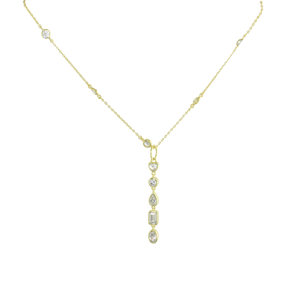 multi shape cz drop choker