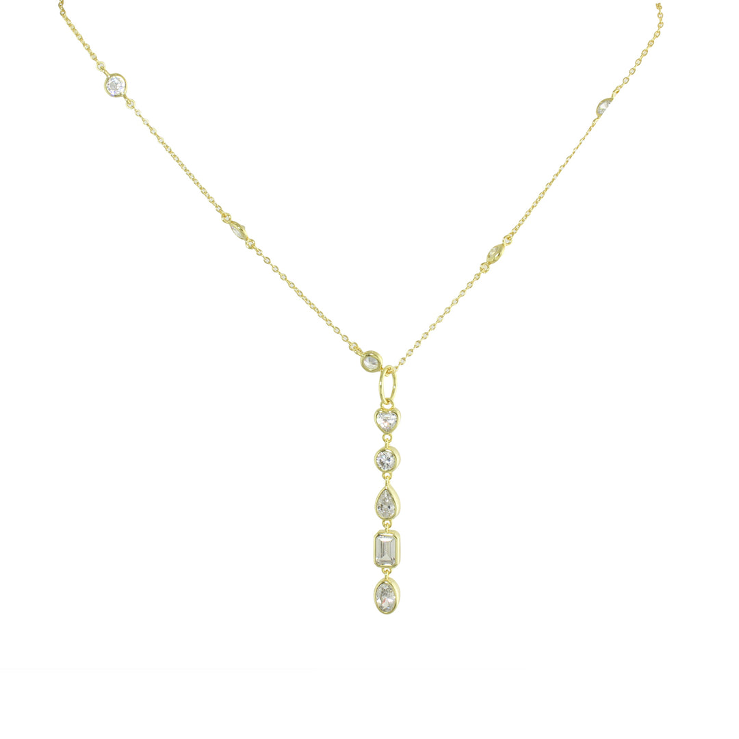 multi shape cz drop choker