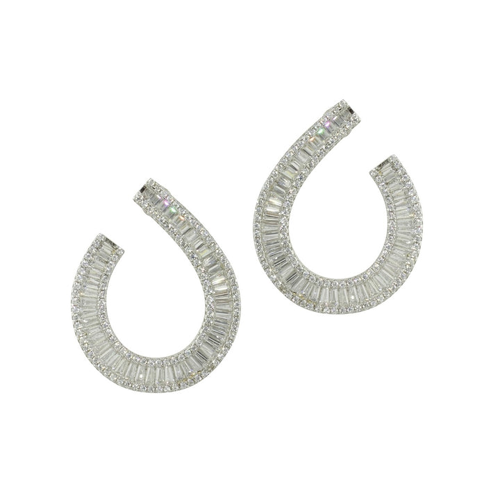 BAGUETTE OPEN HOOP EARRINGS