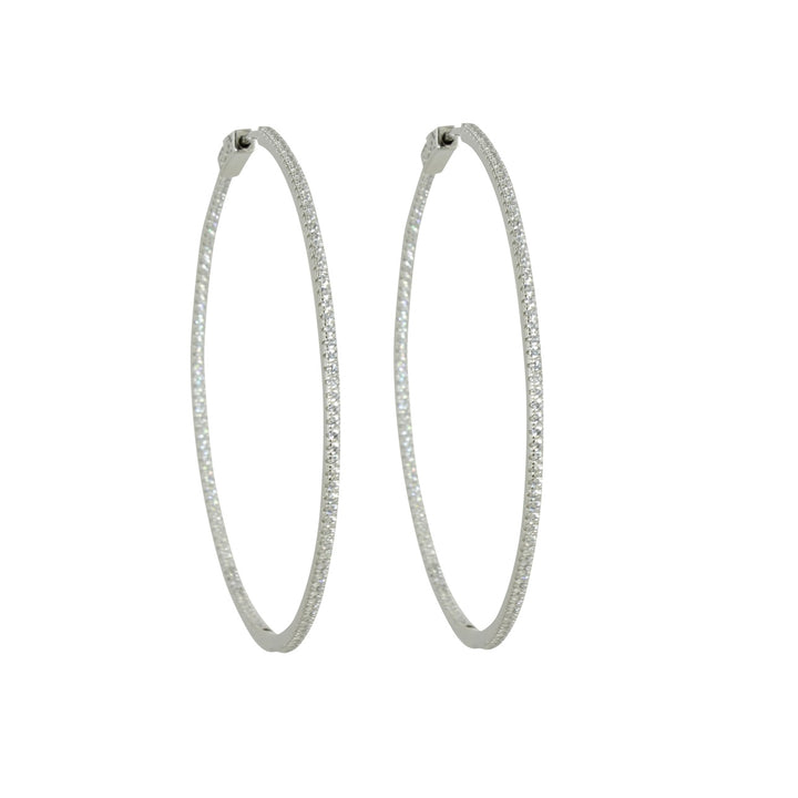 THIN CZ HOOP EARRINGS