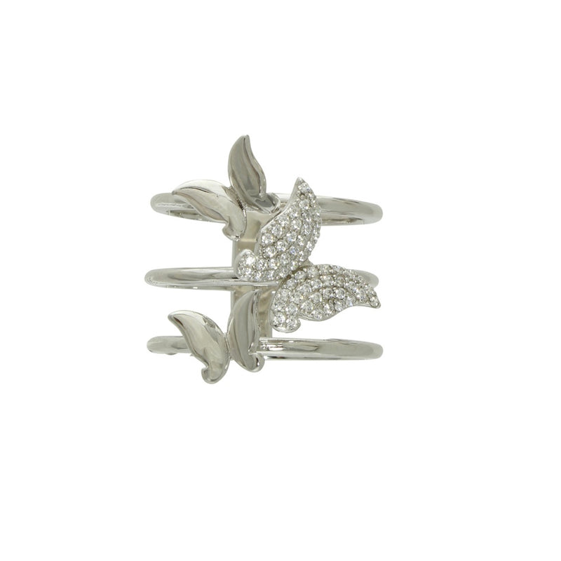 TRIPLE BAND BUTTERFLY RING