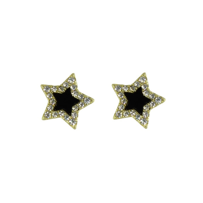 ENAMEL STAR STUD EARRINGS
