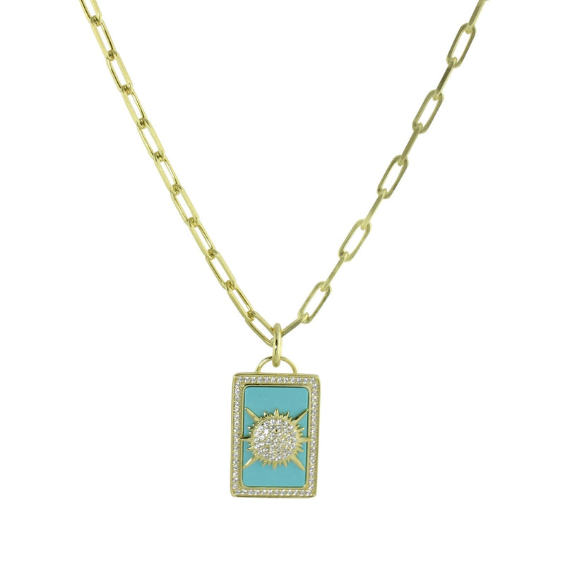 TURQUOISE DOG TAG NECKLACE