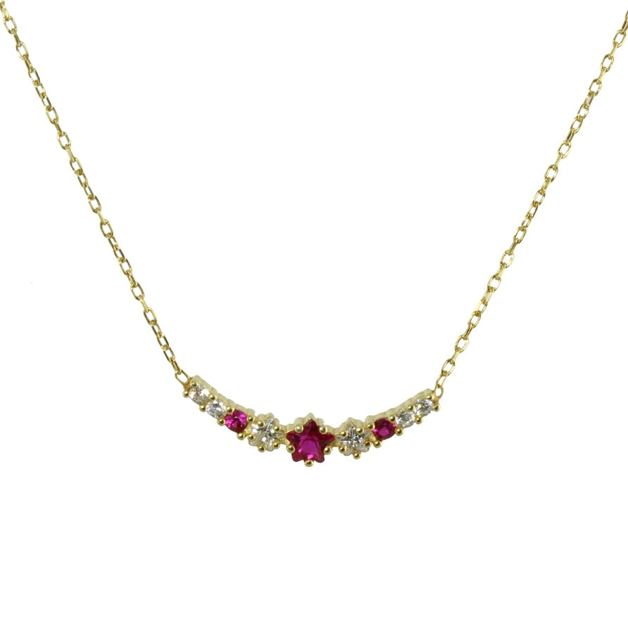 DELICATE COLOR CURVED BAR NECKLACE