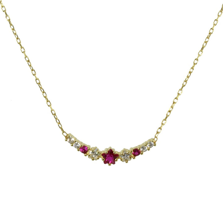 DELICATE COLOR CURVED BAR NECKLACE