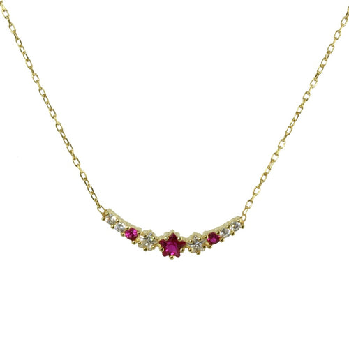 DELICATE COLOR CURVED BAR NECKLACE