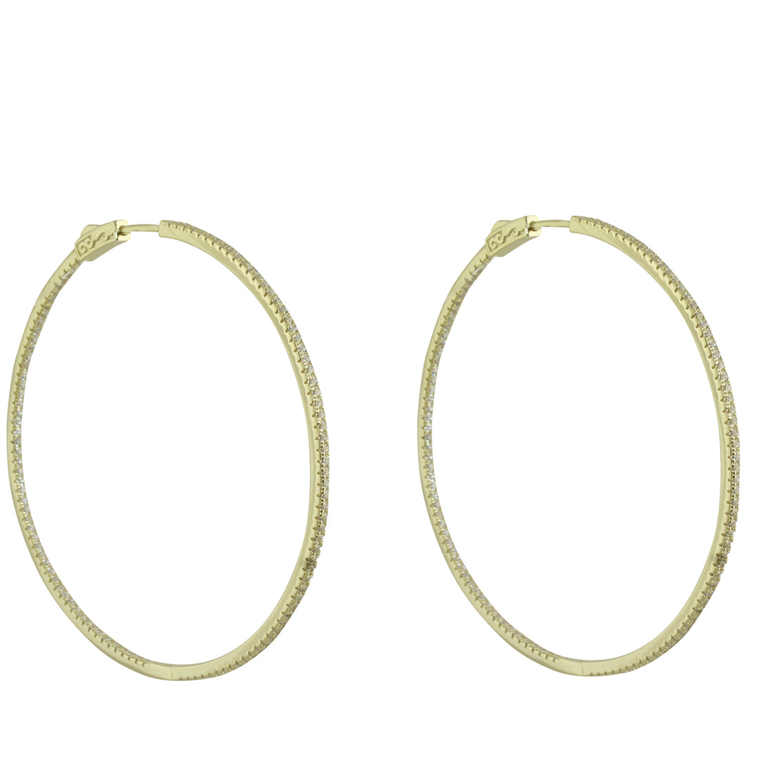 THIN CZ HOOP EARRINGS