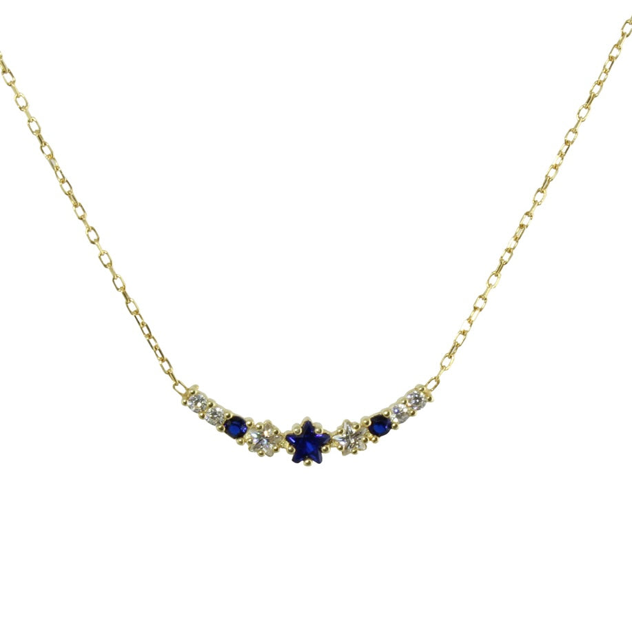 DELICATE COLOR CURVED BAR NECKLACE