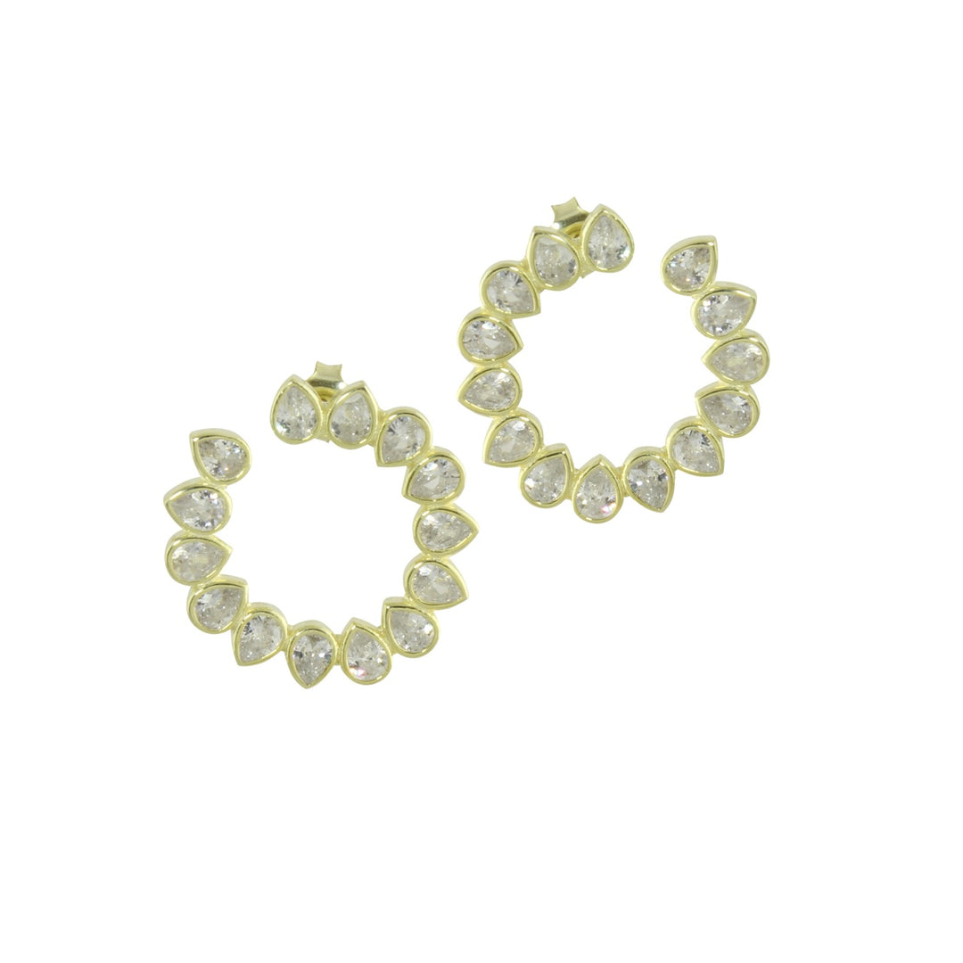 pear open hoop earrings