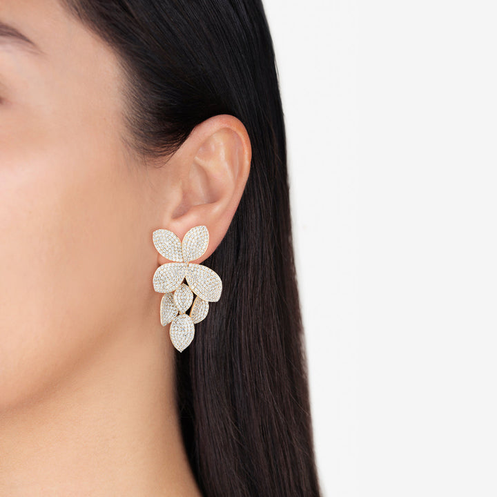 PAVÈ FLOWER DROP EARRINGS