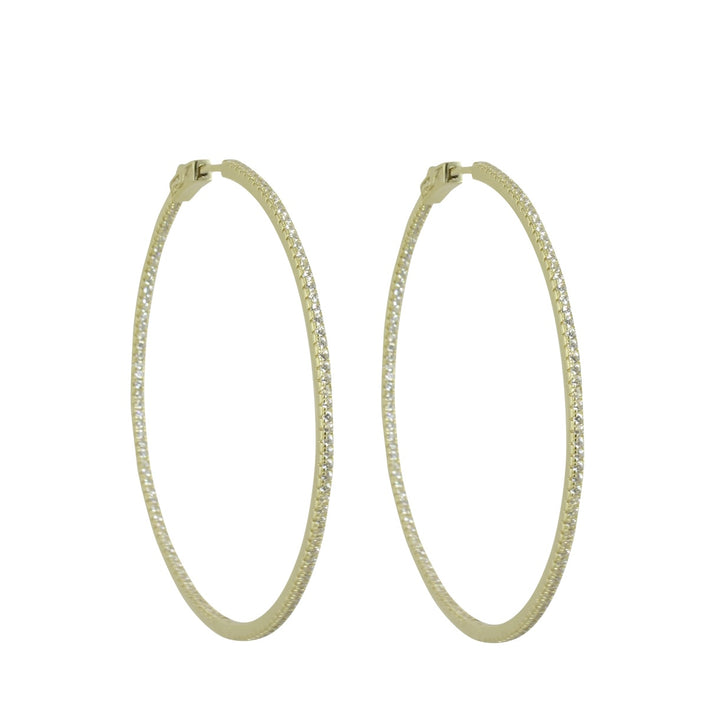 THIN CZ HOOP EARRINGS