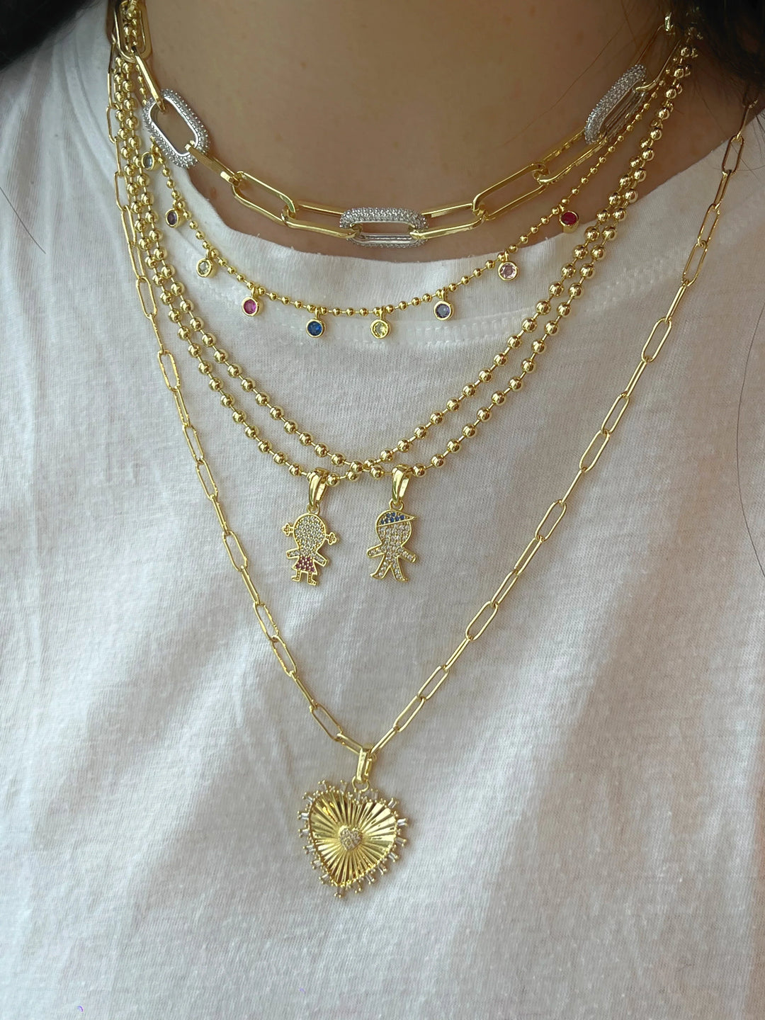 CHUNKY PAVÈ LINK NECKLACE