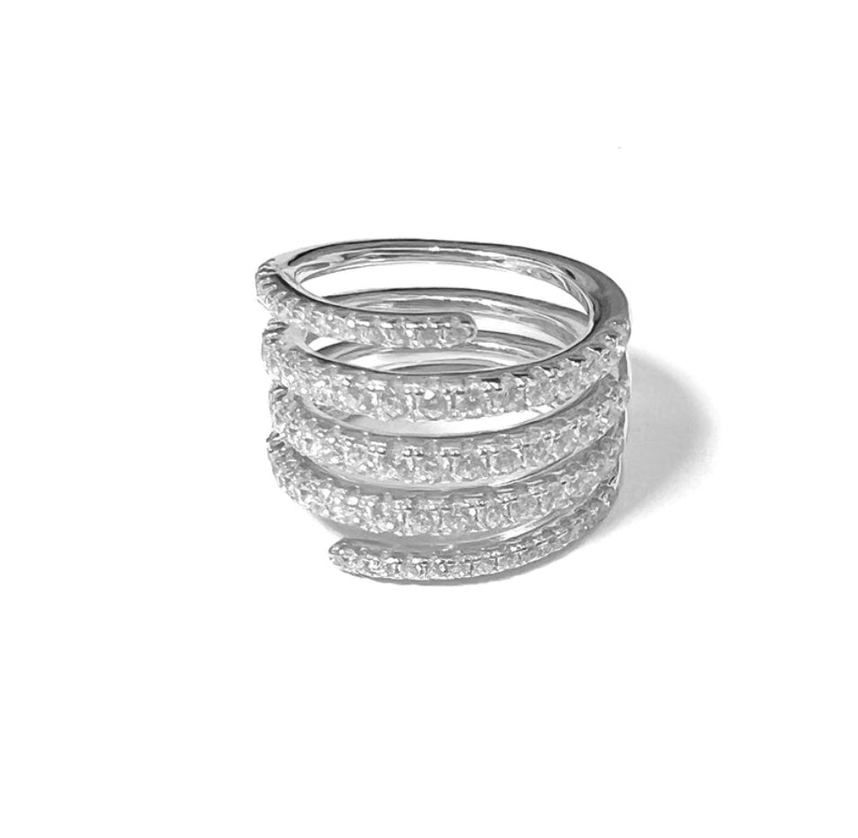 MULTI ROW CZ RING